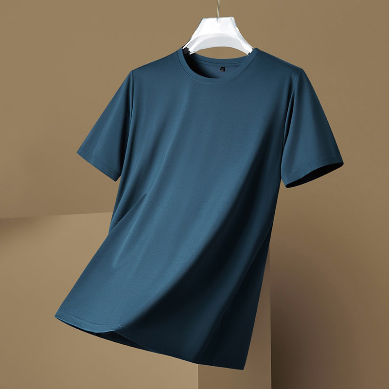 Men's Round Neck Ice Silk Short Sleeve Trendy Loose Quick-Drying T-Shirt